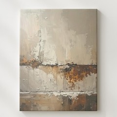 Textured Monochrome Canvasrustic Abstract Art With Eroded, Weathered Feel Wall