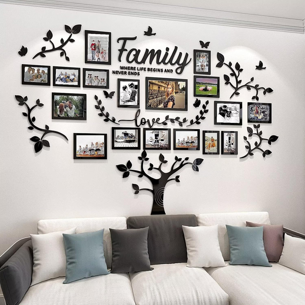 DIY Wall Decor Living Room Family Tree Wall Decor Sticker 3D Picture Frames Coll