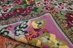 100% Cotton Pansies Woven Blanket Tapestry, 50″ x 70″