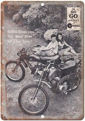 Motorcycle Metal Sign Boss Gemini Vintage Advertisement Aluminum 8×12