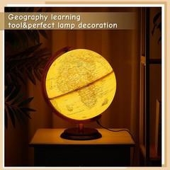 13» Illuminated World Globe for Adults 720°/360° Rotation Rewritable Light U…