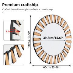 High-grade Contemporary Decor Wall Mirror Round Starburst Mirror Beveled Edge
