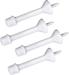 4 Pack 3″ Heavy Duty Solid Rigid Door Stop with White Soft Rubber Tip, Zinc
