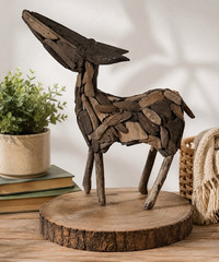 Handmade Driftwood Deer Figurine / Sculpture, Rustic Wood Decor, Free Standing