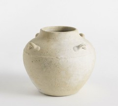 Pottery Barn Dune Ceramic Small Vase 6.75″ Beige Terracotta Decor Vase