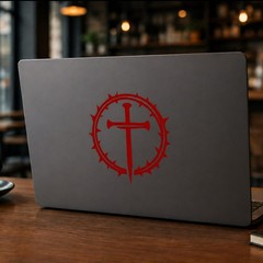 Crown of thorns and cross of nails vinyl decal- Peace sticker decal New