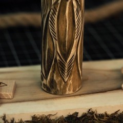 Wooden Odin Figurine Hand Carved Norse Viking God Altar Decor Birthday Gift 15cm