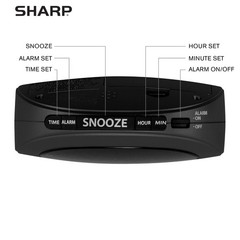 Sharp Small, Space-Saving Digital Alarm Clock – Compact Bedside Clock with La…