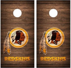 Washington Redskins Vintage Wood Cornhole Board Decal Wrap Wraps (brown)