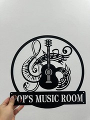 Personalized Music Room Metal Sign Custom Name Music Studio Wall Art Musician Gi