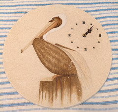 Pelican Beach Clock- Sand Reflections Inc 1983 15″ Diameter Weights 11 Lbs