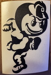 Ohio State Brutus Mascot Vinyl Decal Red, White or Black 6 Inches Tall