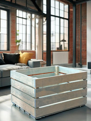 Rustic Wooden Storage Crate – Large Farmhouse Slatted Bin for Blankets, Toys and