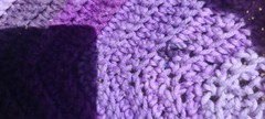 Vtg Handmade Crochet Chevron Sofa Throw Blanket Afghan Purple Shades 52 X 72