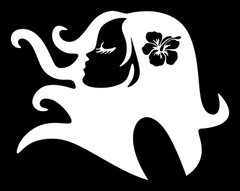 Tropical Hawaiian Girl Vinyl Decal Car Truck Window Bumper Wall Laptop Tablet