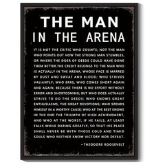 Inspirational Framed Wall Art – «The Man in the Arena» Motivational Quote 12x16i