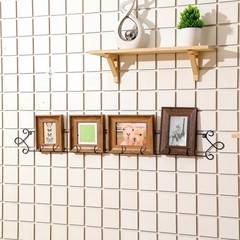 Large Black Horizontal Plate Rack – 2 Pcs Metal Wall Hangers for Collectible Pla