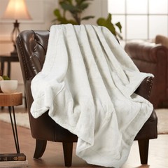Fox Faux Fur Throw Blanket Warm Luxury Plush Cozy for Bed Couch Sofa Solid Color