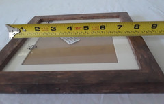 Walnut Colored Wood Frame Tabletop Under Plex Glass – New 8 x 8 in NEW