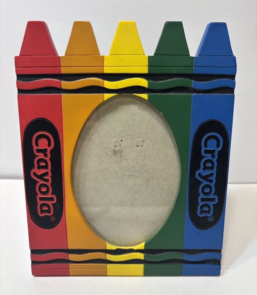 Vintage Retro Crayola Multicolor Oval Free Standing Photo Picture Frame 4×6