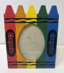 Vintage Retro Crayola Multicolor Oval Free Standing Photo Picture Frame 4×6