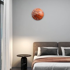 9.8×9.8 Inch Basketball Sport Theme Wall Clock Silent NonTicking Battery