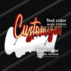 Custom Car Acrylic Emblem Badge MULTI COLOR Customized Text Names