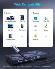 BENFEI 6-in-1 USB C Hub with M.2 NVMe SSD Enclosure, 10Gbps USB 3.2 Ports (2