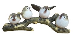 Polyresin 4 Love Birds Sitting On Tree Branch Figurine Home Decor Resin Spring