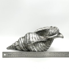Large Silver Seashell Resin? 13 X 6 Inch Nautical Ocean Beach Decor