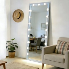 Durable 63″x24″HD Full Body Rotating Mirror Silver Lighted Full Length Mirror
