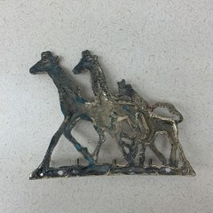 Vintage Solid Brass Giraffe Key Hook Ring Jewelry Holder 6″ Door Africa Antique