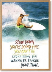 Vintage Surfing 1990 Poster Print Retro Surf Wall Art Inspirational Beach Wave