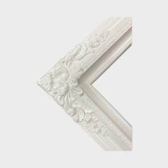 30 X 40 In Stock-Traditional compo XL ornate corners wood frame, PURE WHITE