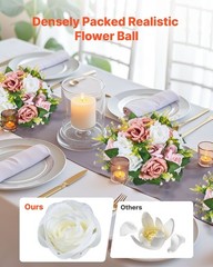 10PCS 9.5in Artificial Flower Ball Centerpieces Pink White Rose Bouquet
