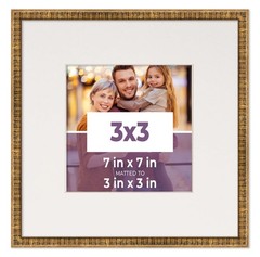 3×3 In Frame Gold With White Picture Mat For 3×3 In Photo – Gold 7×7 Frame To Di