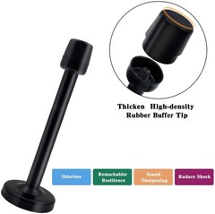 Door Stopper, 6 Inch(150mm) Stop Extra Long Wall 6 inch X 1 pack, Black