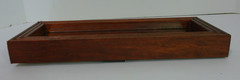 Vtg Solid Wide Dark Oak Wood Frame Rectangle Accent Wall Mirror 13.25″ x 5″