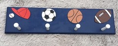 Painted Creations Blue 24″ x 6″ Sports Hat/Coat Wood Wall Hanger