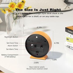 Stylish 4.5″ Battery-Powered Retro Clock – Silent Metal Design for Living Rooms
