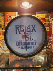 Cafe Press 9in Wall Clock RELAX THE DRUMMER IS HERE Working ROCK ON!! (5)