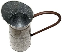 Large Galvanized Metal Pitcher Vase, 15.6″ Tall, Rustic Look for Country and …