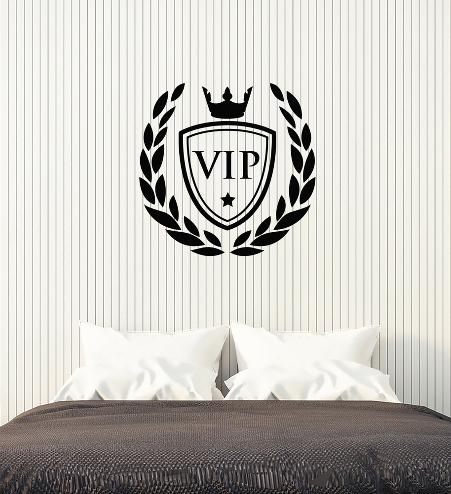 Vinyl Wall Decal VIP Crown Living Room Bedroom Home Decor Stickers (ig5576)