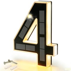 9 Inch Solar Lighted House Numbers for Outside, Waterproof LED Illuminated Addre
