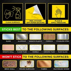 (Set of 6) Warning – 24 HR Video Surveillance Sticker- 3″ x 4″ – Durable Self…