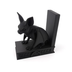 3D Printed Gothic Bat Bookends Dark Academia Matte Black Shelf Decor Home Accent
