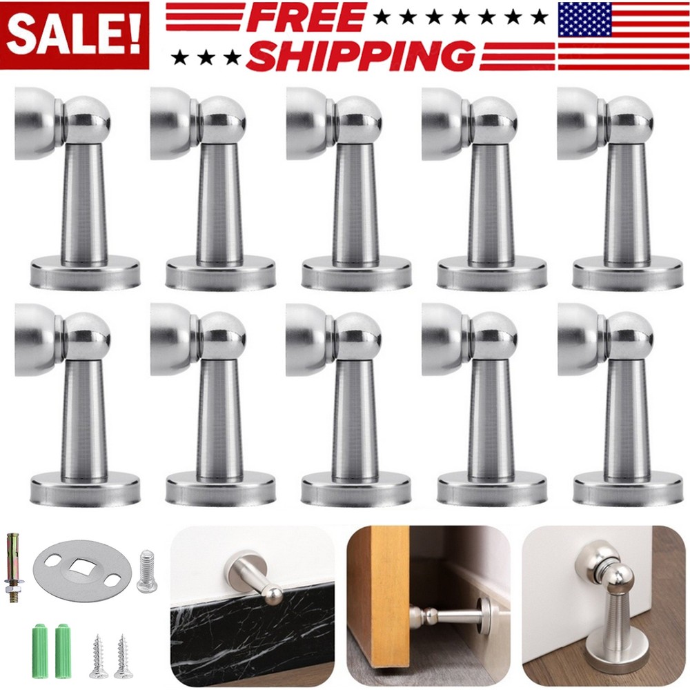 Magnetic Door Stopper Stainless Steel Wall/Floor Mounted Holder for Home Office