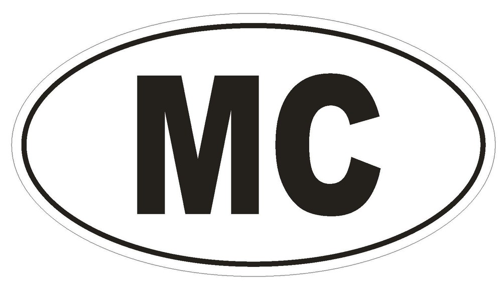 MC Monaco Country Code Oval Bumper Sticker or Helmet Sticker D1010