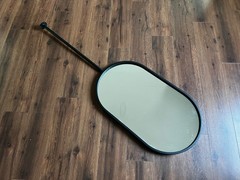 3x Ceiling Mount Oval Mirror Bathroom Suspend 27″L x 16″W Matte Black & Hardware