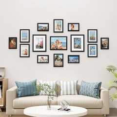 15 Pack Collage Picture Frames for Wall Decor & Tabletop – Mountable Multi